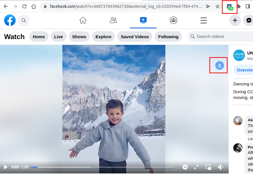 Incolla l'URL del video di Facebook